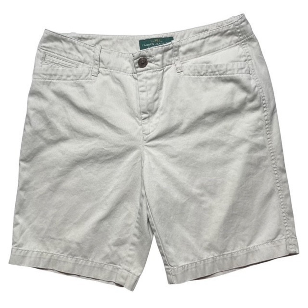 Lauren Ralph Lauren Womens Sz 4 Bermuda Chino Shorts White Cotton Comfort-1701‎